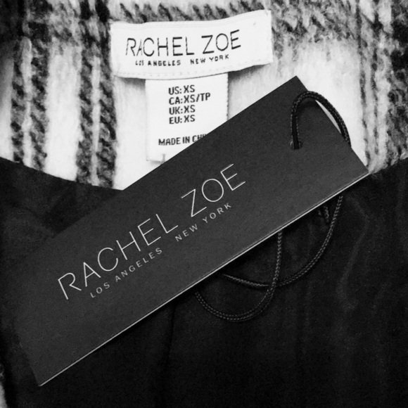 NWT RACHEL ZOE Black and White Plaid Coat - Picture 10 of 10